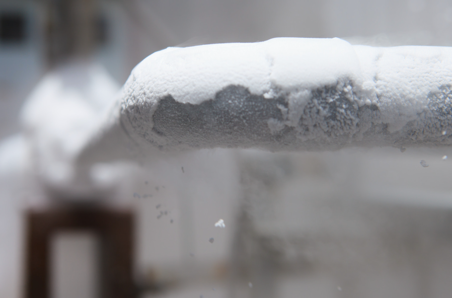 frozen liquid nitrogen